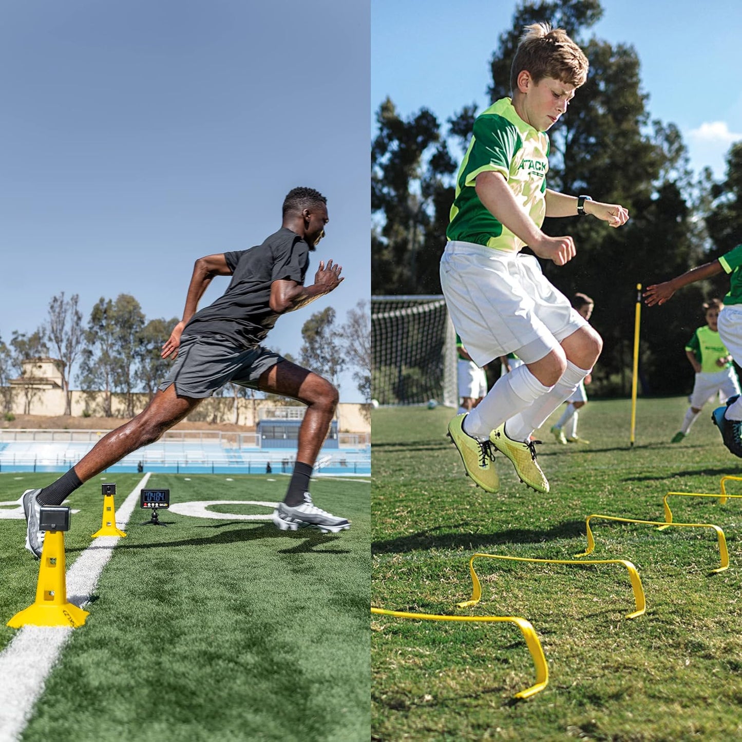 SKLZ 6X Ultra Durable Agility Hurdles - for Athletes of All Skill Levels,6pk of 6-in Tall Hurdles,Bright Yellow Color,Made of Durable, Composite Materials,Easy to Set up & Transport,Comes w/Carry Bag