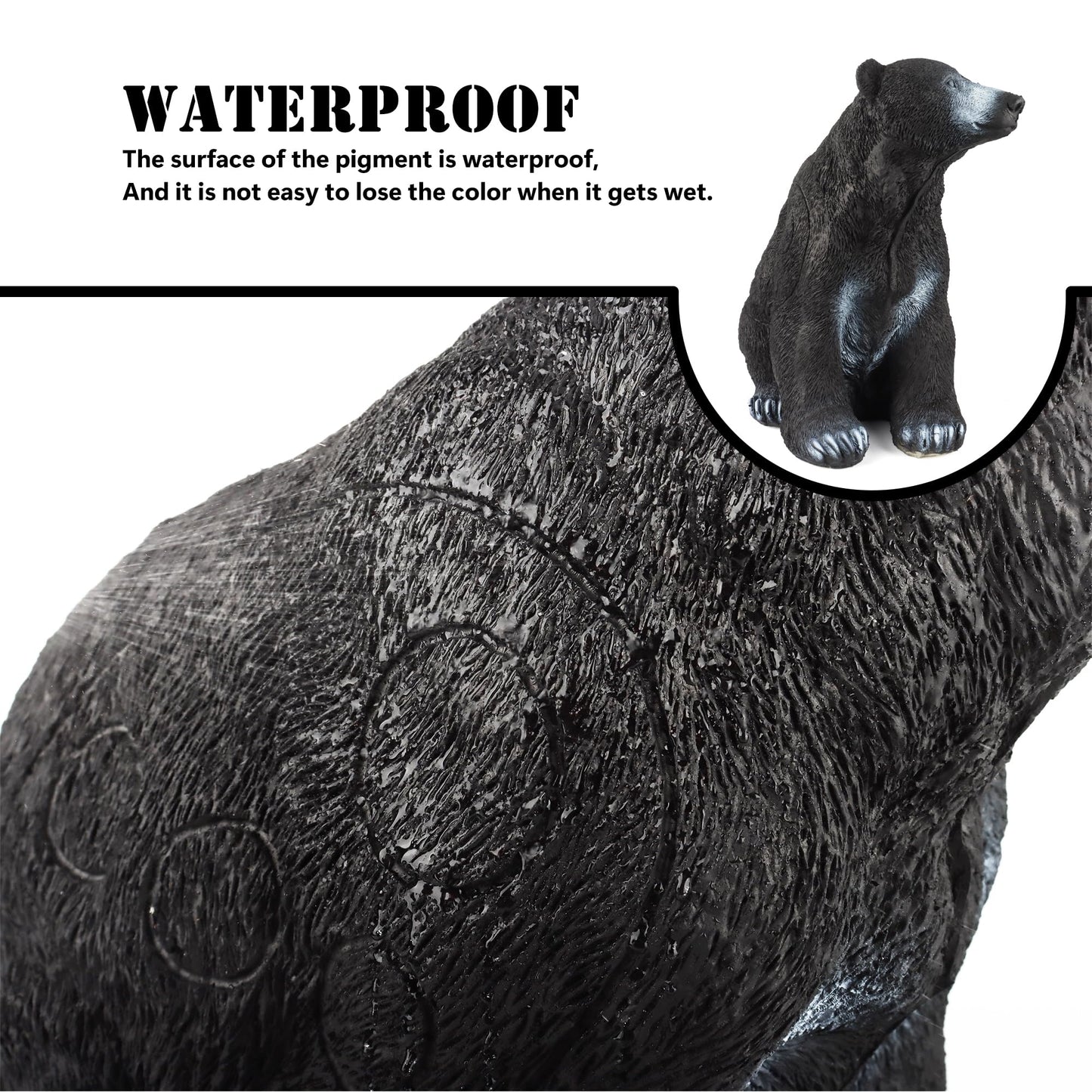 Archery Targets 3D Shooter Black Bear with Replaceable Core Insert and Ground Stakes for Targeting Practice