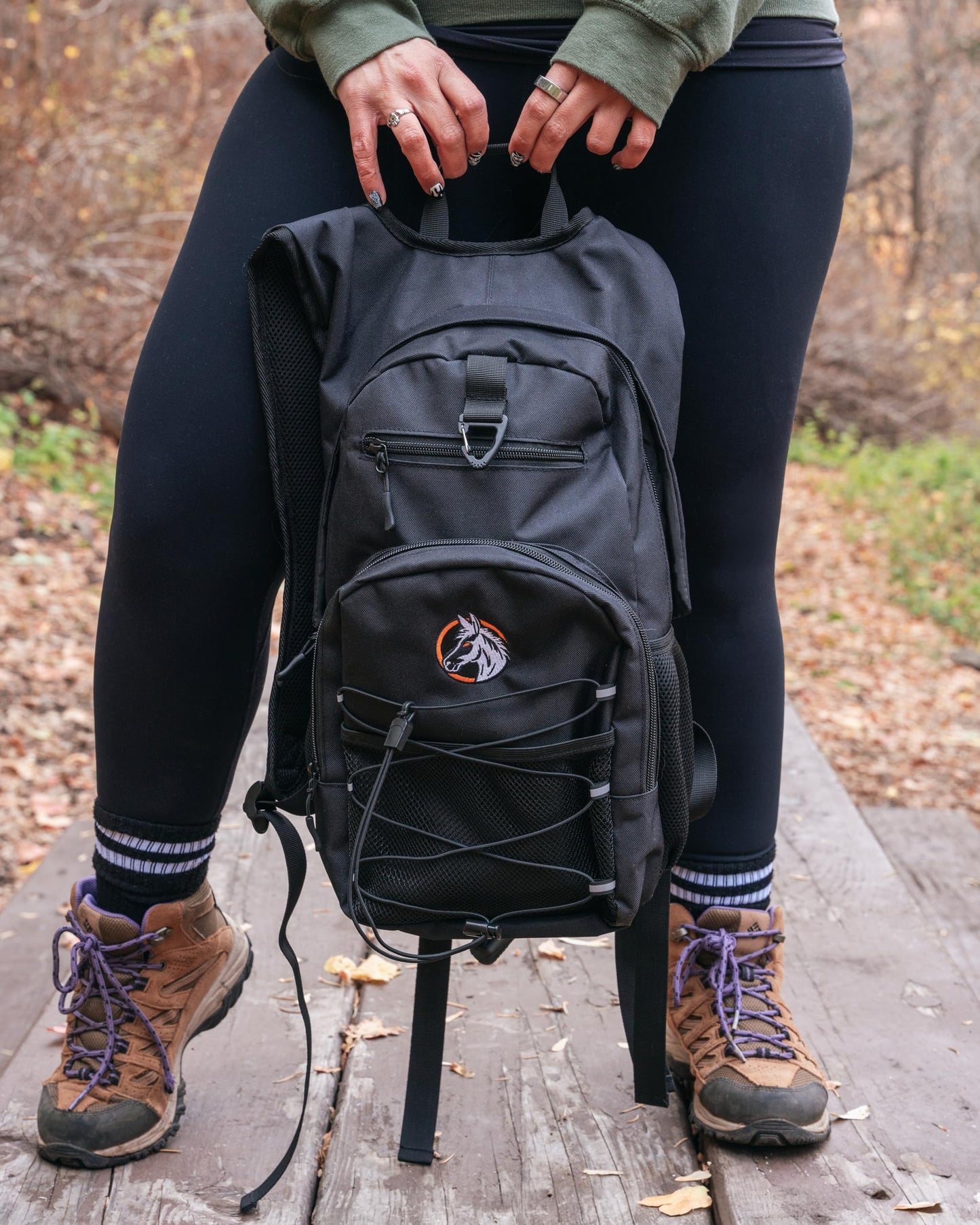 Fierce Mule Hydration Backpack 18L with First Aid Kit, 3L Water Bladder & Cooling Towel - Lightweight Hydration Daypack for Biking, Running, Hiking, Camping, Raves