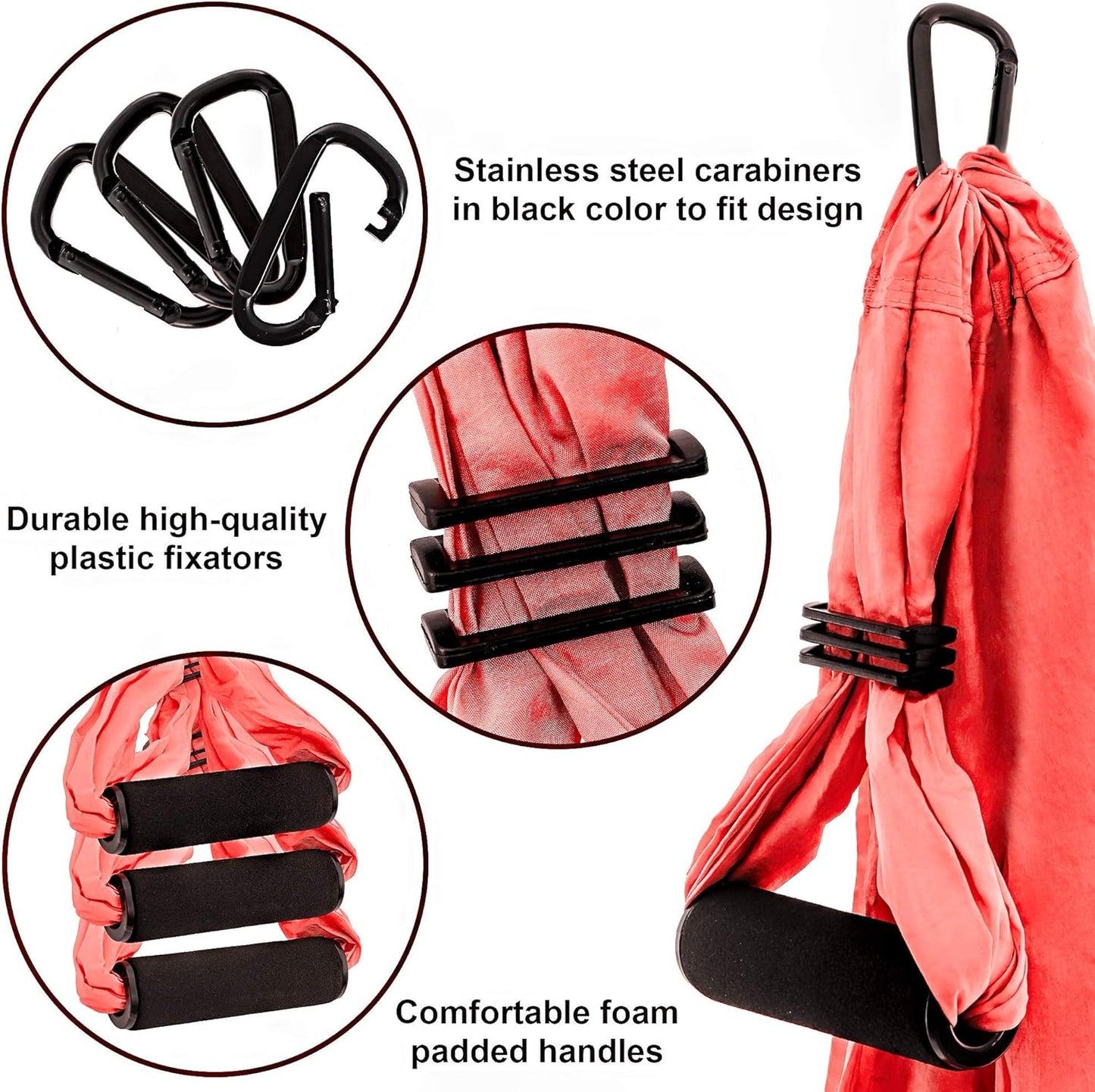 Aerial Yoga Swing Set - Hammock Hanging Swing - Sling Inversion Fly Kit - Antigravity Yoga Sling - Suspension Trapeze