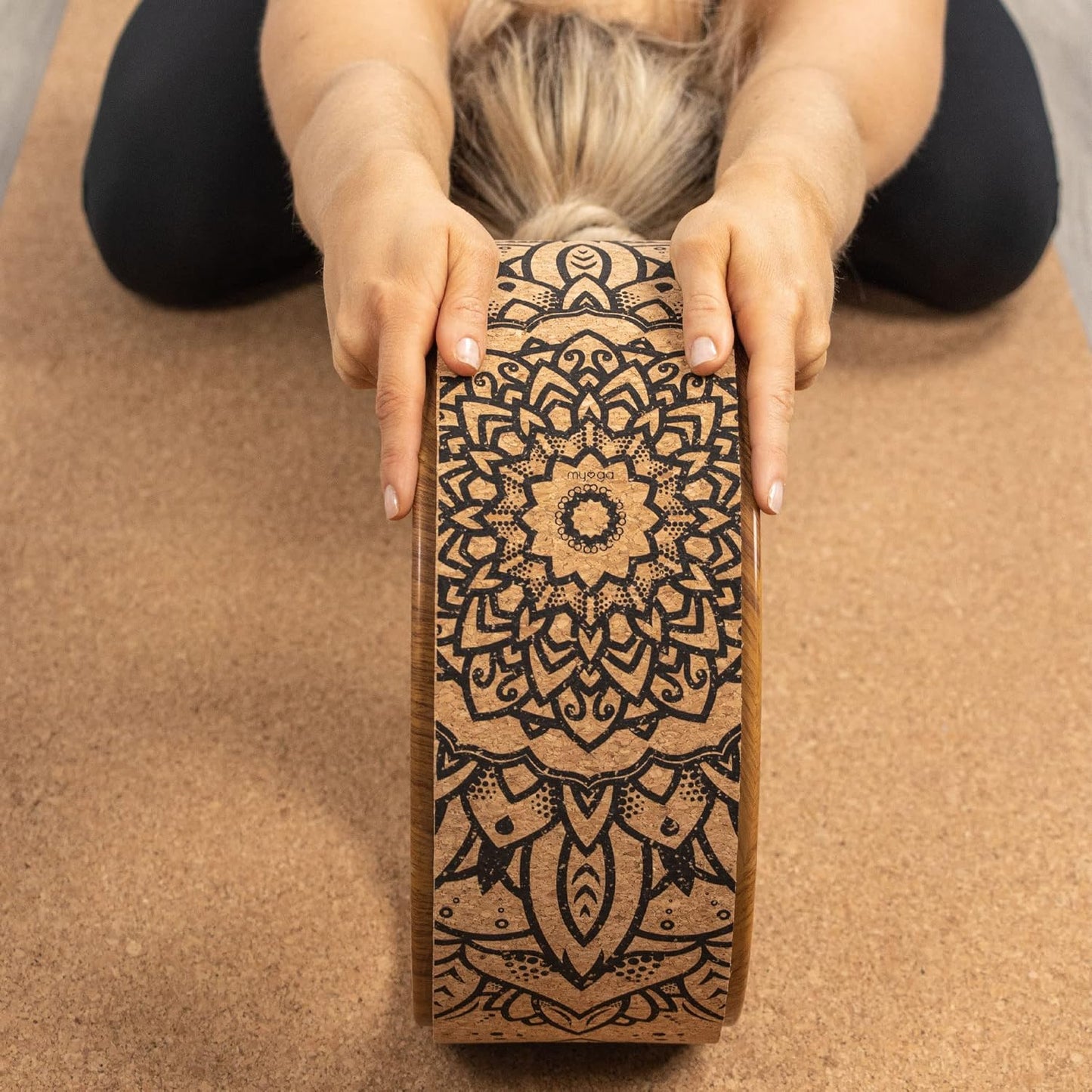 Myga Yoga Wheel,Exercise Prop for Back Pain, Yoga Poses, Pilates, Stretches, Backbend Inversions and Bridge Position,Improves Flexibility, Balance and Core Strength
