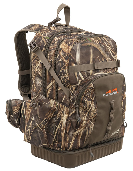 ALPS OutdoorZ Backpack Blind Bag - Hunting Backpacks for Men Featuring Realtree MAX-7 Pattern, with Stowaway Game Totes, Hydration, Dropdown Gun Boot, and 45L Capacity