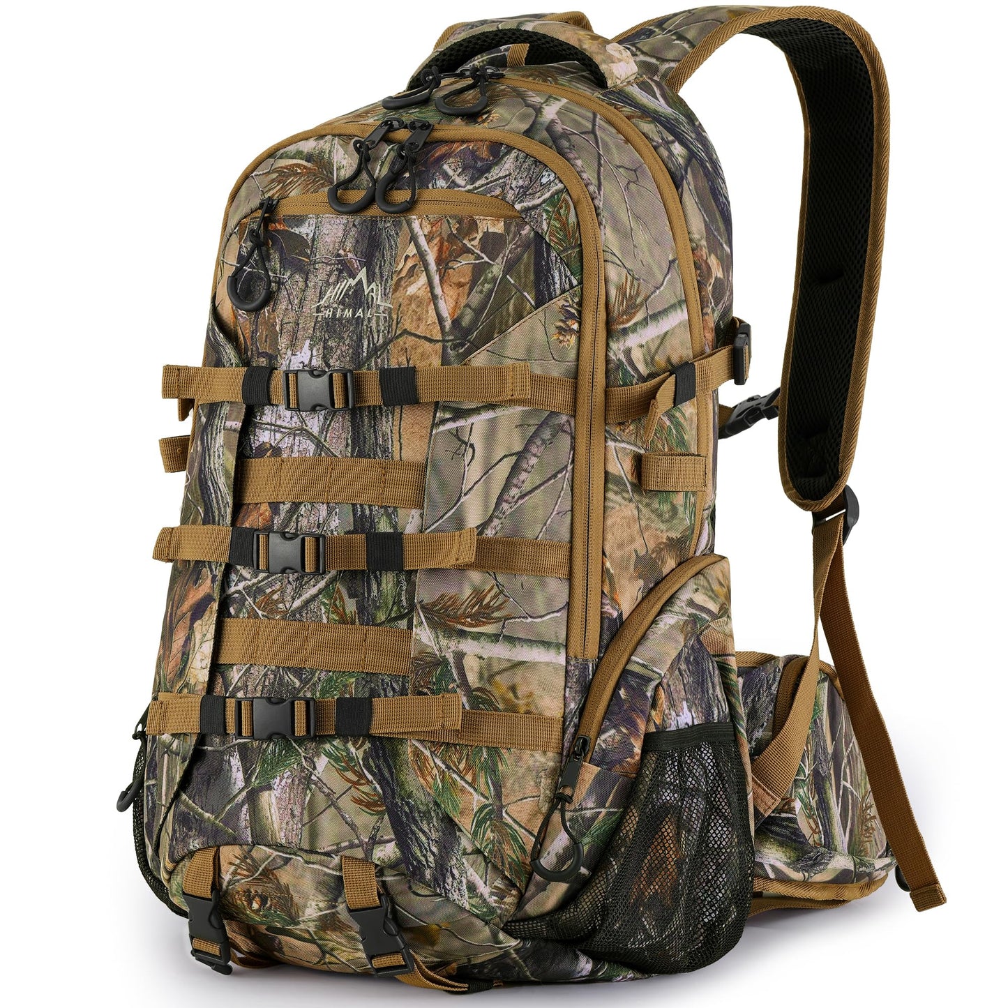 GoHimal 600D Waterproof Hunting Backpack for Men, 35L Camo Hunting Pack with Bow Holder