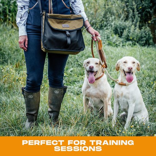Dog & Field Medium Canvas Bag - Gundog Training Bag with Adjustable Strap, Dog Training Bag for Carrying Dummies, Game & Hunting Accessories, 20 x 16 inches, Olive Green