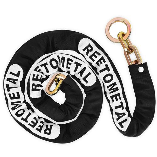 REETOMETAL Heavy Duty Security Chain, 6 Foot x 3/8" Thick Hardened Steel Cut Proof Anti-Theft Lock Chain for Motorcycles, Bicycles, ATVs, Trailers, Containers
