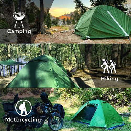 Clostnature Polaris Lightweight Backpacking Tents - 7'3'' x 4'11'' x 3'10'' Camping Tent with Matching Waterproof Tent Footprint, 2 Person Waterproof Tent with Camping Tarp for Outdoor, Hiking