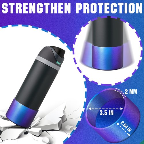 UBEEKOO Silicone Boot for Owala 32oz FreeSip,Twist,and Flip Stainless Steel Water Bottle,Sleeve Cover for Stanley IceFlow 36oz,Anti-Slip Bottom Protective for Owala Accessories,Chameleon DarkBlue