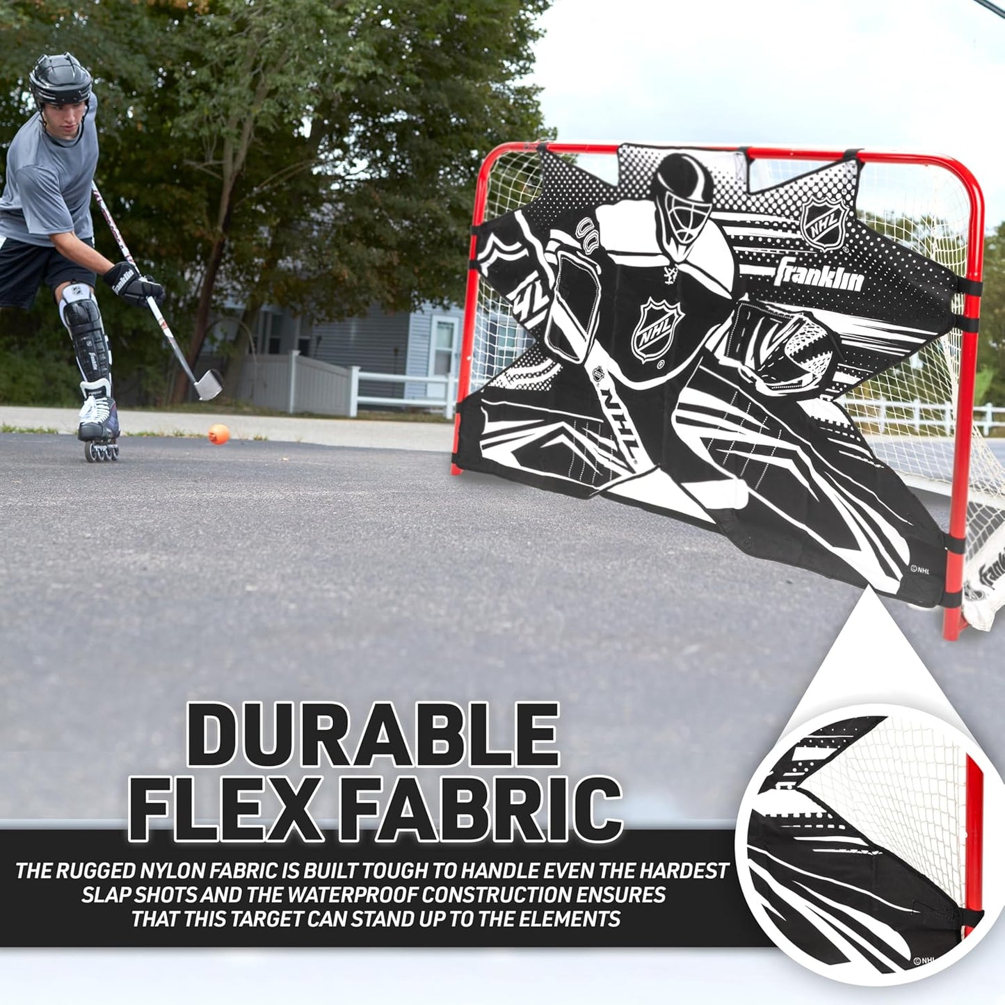 Franklin Sports NHL Street Hockey Goalie Shooting Target - Shooter Tutor Hockey Goal Practice Target - Street Hockey Net Goalie Target - Easy Attach Targe