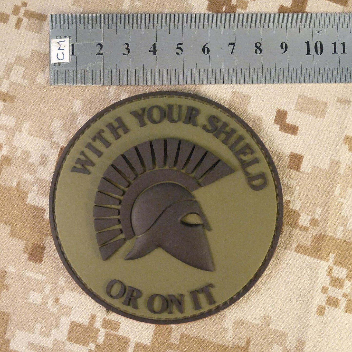 Spartan PVC Morale Patch for Velcro - Tactical Blackout Subdued Patch for Backpacks & Hats