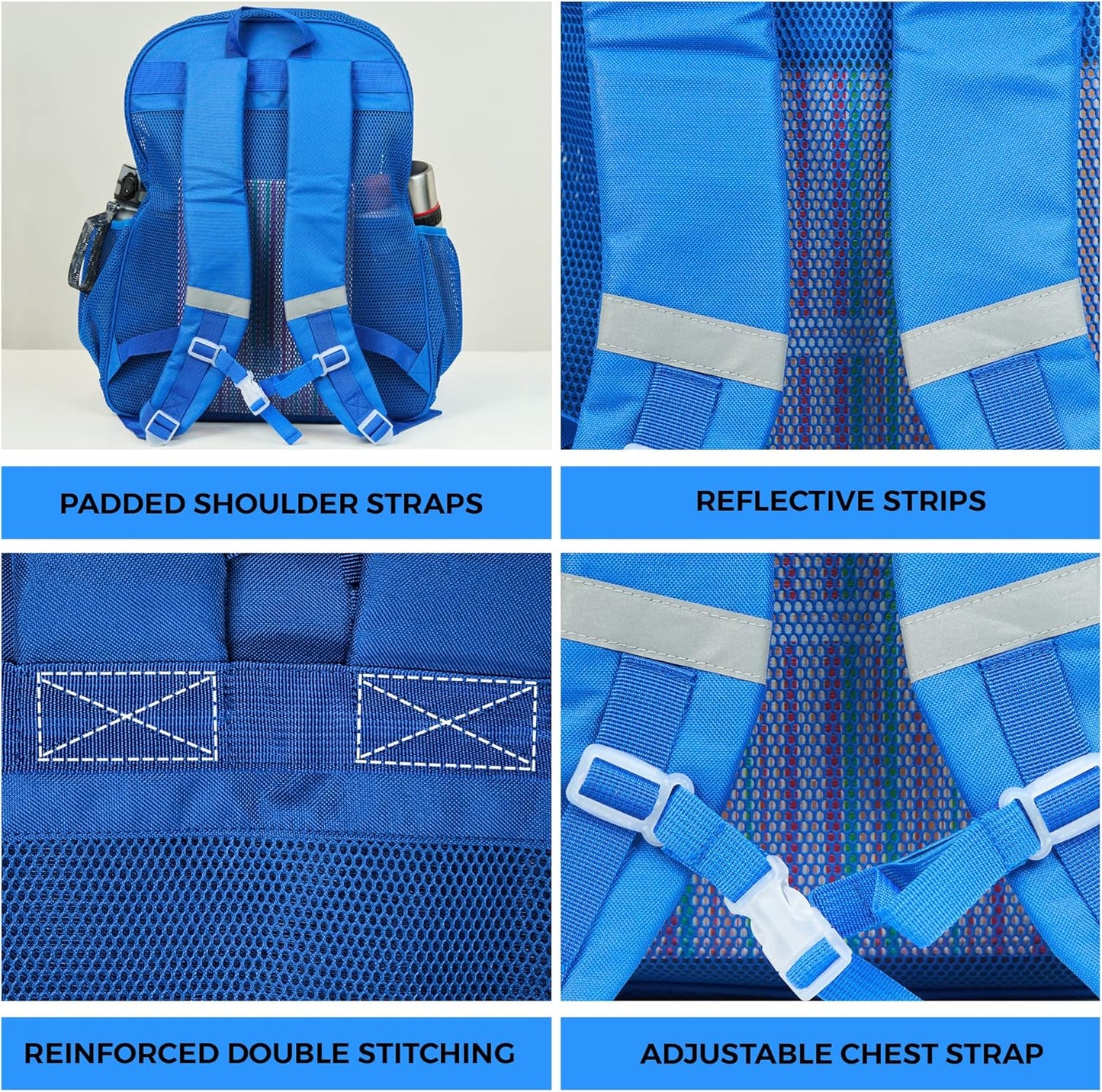 SHYLERO Mesh Backpack XXL (36L) - Lightweight Heavy-Duty Clear Backpack Made of Reinforced 3D Mesh - H19.6 xW15 xD7