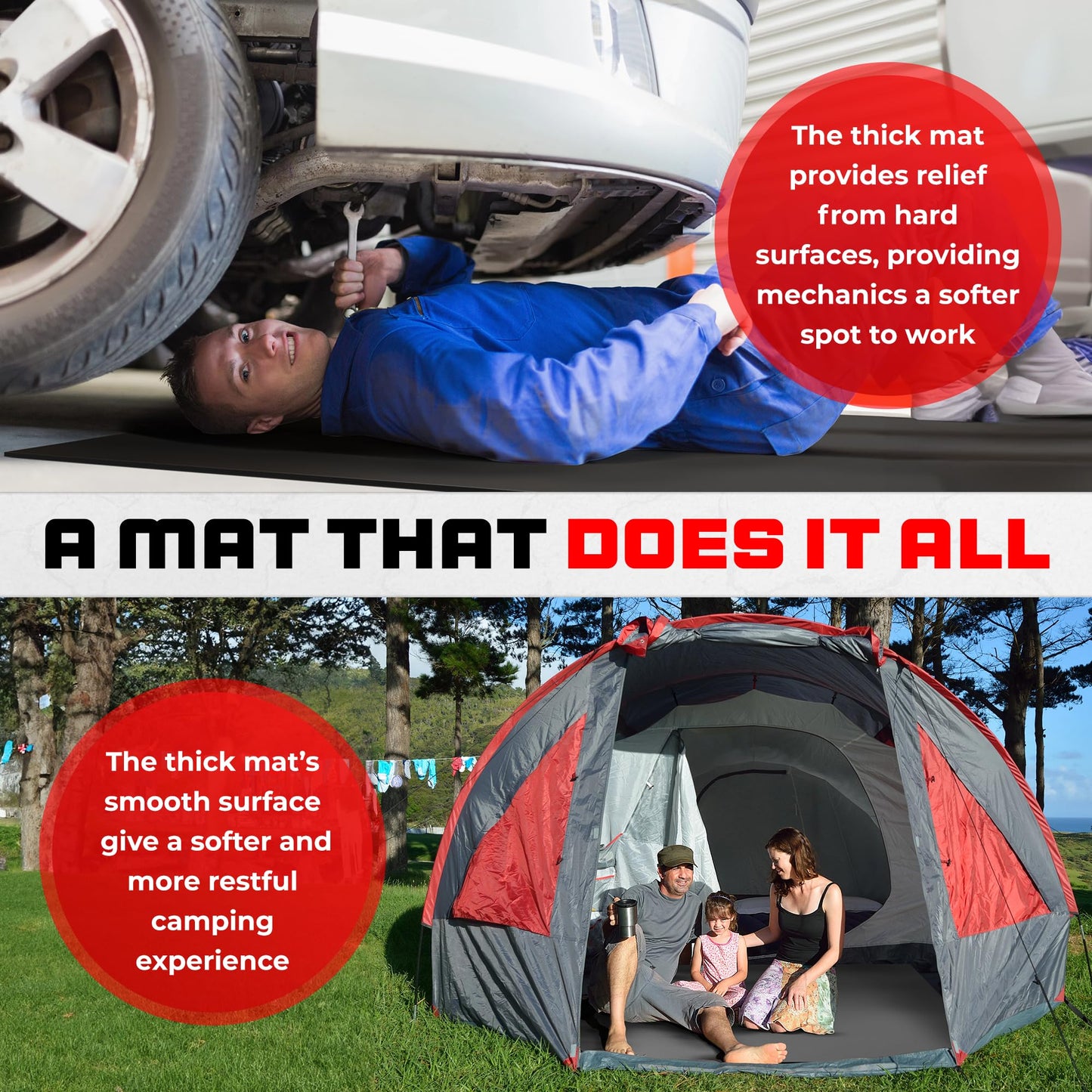 8FT x 4FT Extra Large Exercise Mat - PVC Floor Workout Mat with Carry Bag, Cleaning Cloth - Non slip Thick Workout Mats for Home Gym Flooring, Fitness Training Mat for Weights Pilates Cardio