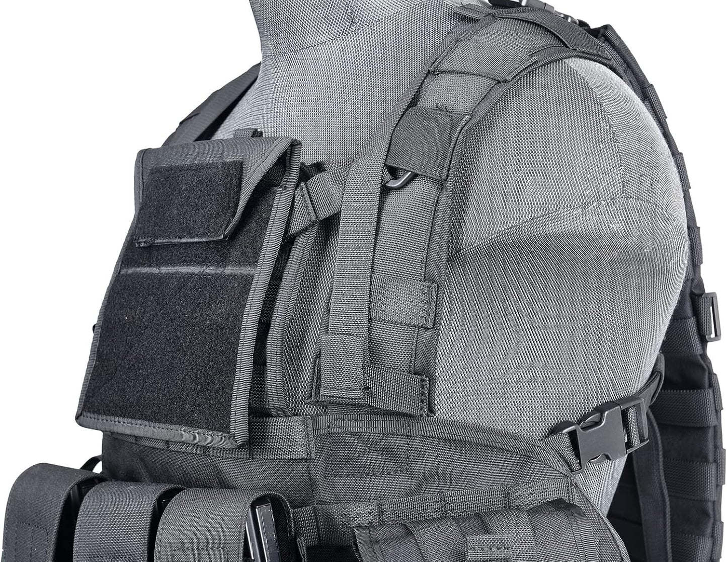 Lancer Tactical Airsoft Paintball Vest M4 M16 MOLLE Modular Chest Rig w/Quick Release Buckles (Small to Extra Large)