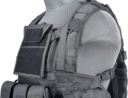 Lancer Tactical Airsoft Paintball Vest M4 M16 MOLLE Modular Chest Rig w/Quick Release Buckles (Small to Extra Large)