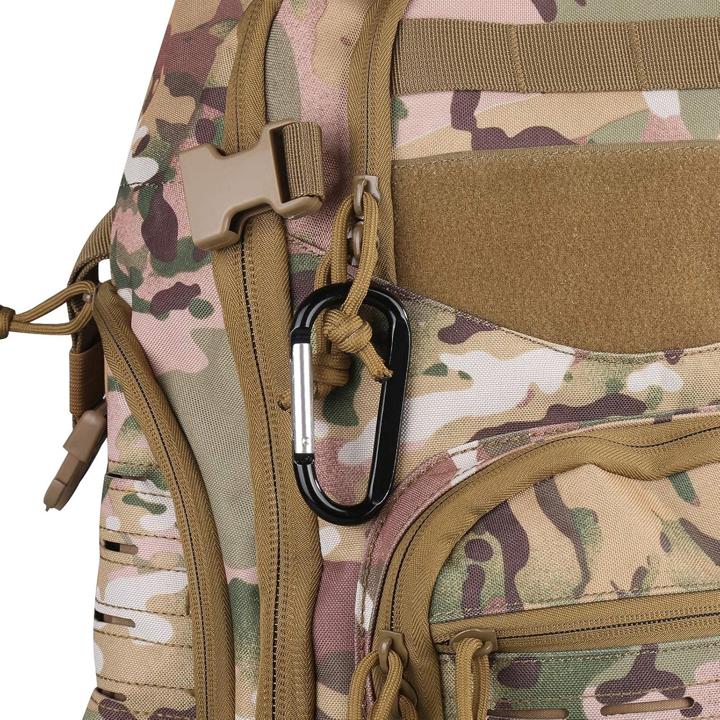 6PCS Black Carabiner Caribeaner Clip,3" Large Aluminum D Ring Shape Carabeaner with 6PCS Keyring Keychain Hook…