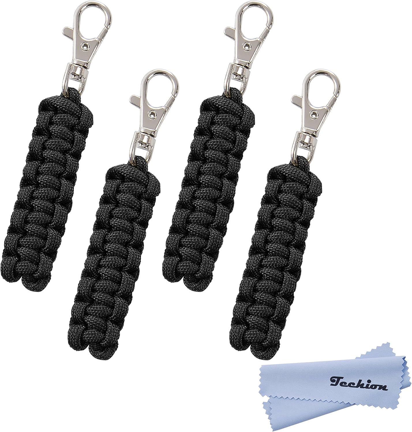 4 Pack Paracord Zipper Pulls for Backpacks, Tents, Trolley Cases, Traveling Cases, Jackets and Many Other Items That with Zippers