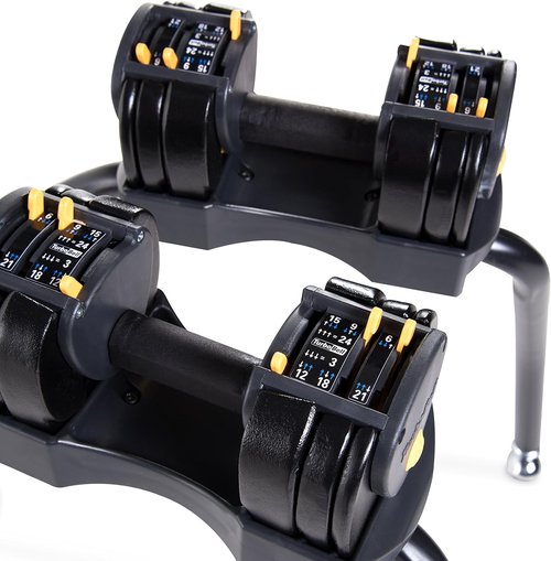 CAP Barbell TurboBell Adjustable Dumbbell Set with Rack, 24 lb Pair