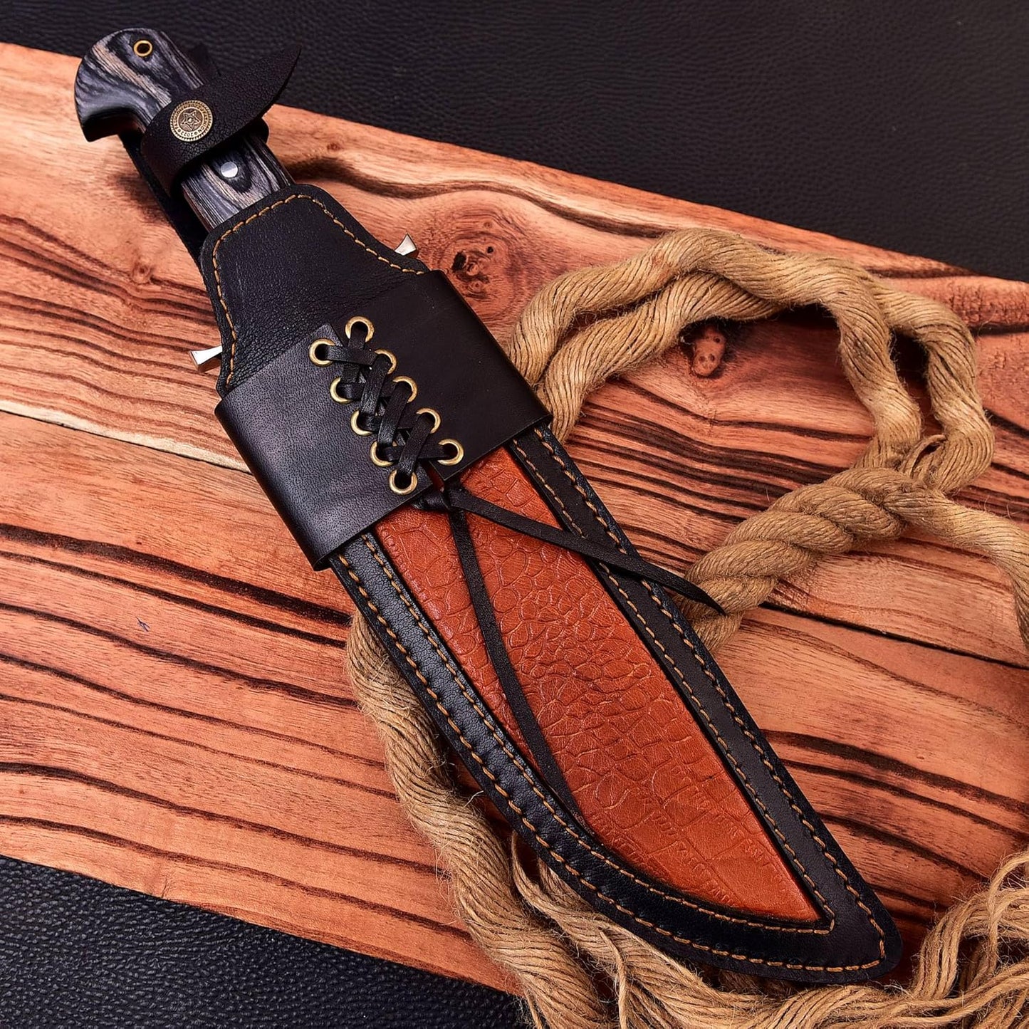 Custom Handmade D2 Steel 15.00 Inches Hunting Knife - Beautiful Rose Wood Handle (REG -1118)