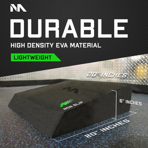 Motion Molds Slant Board Foam Block - Rdl Workout Equipment Gym Wedge - Exercise Step Platform For Glute Growth Booty Builder - Calf Stretcher Gym Accessories Women - Deadlift Platform Lunge Machine Weight Lifting