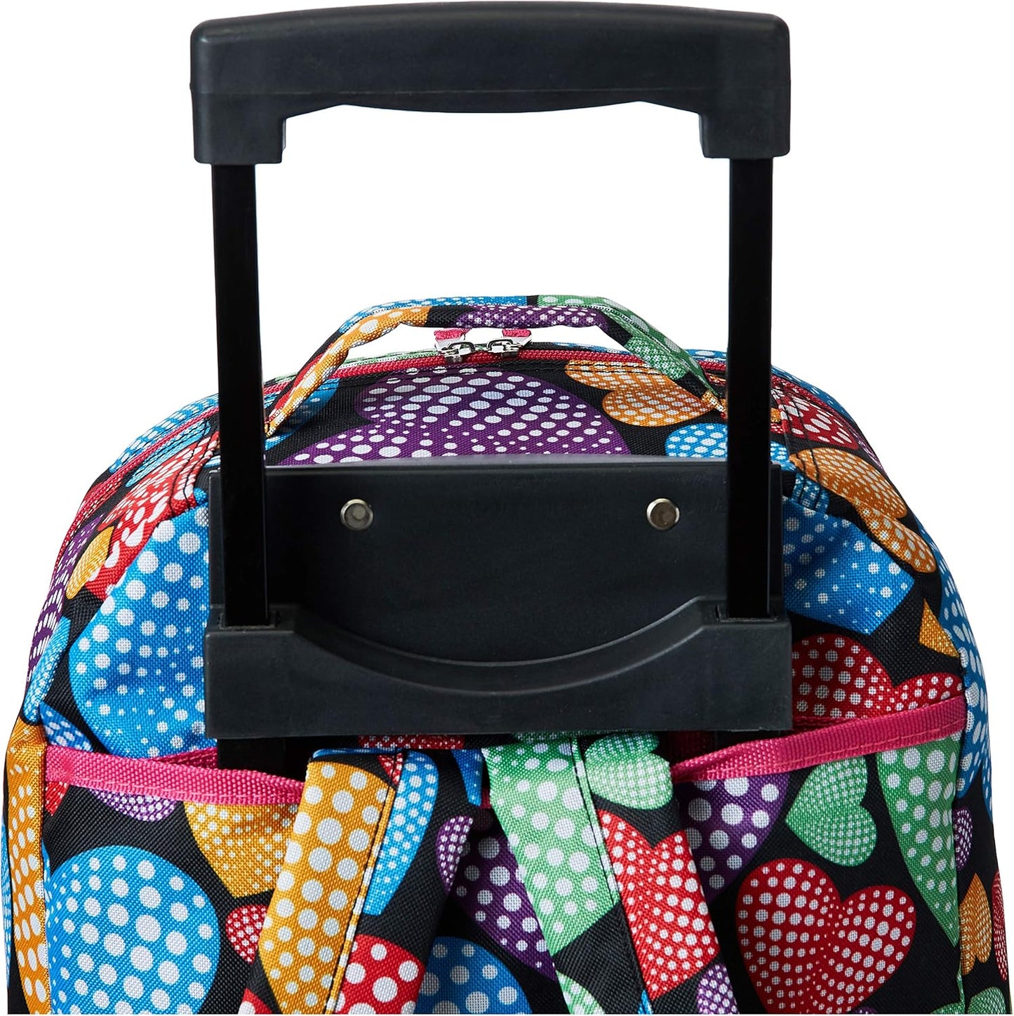 Rockland Double Handle Rolling Backpack, BLUELEOPARD, 17-Inch