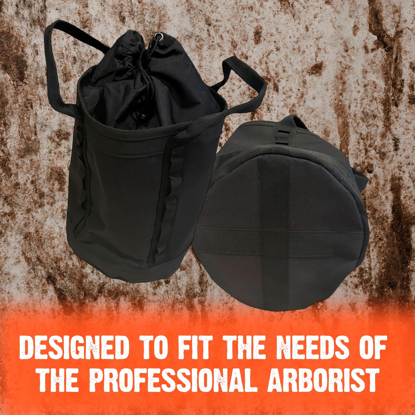 FORESTER Large Arborist Rope Bag - Bucket Style Storage Bag | Arborist Equipment | Tree Climbing Gear | Heavy Duty Nylon Gear Bag with Handles