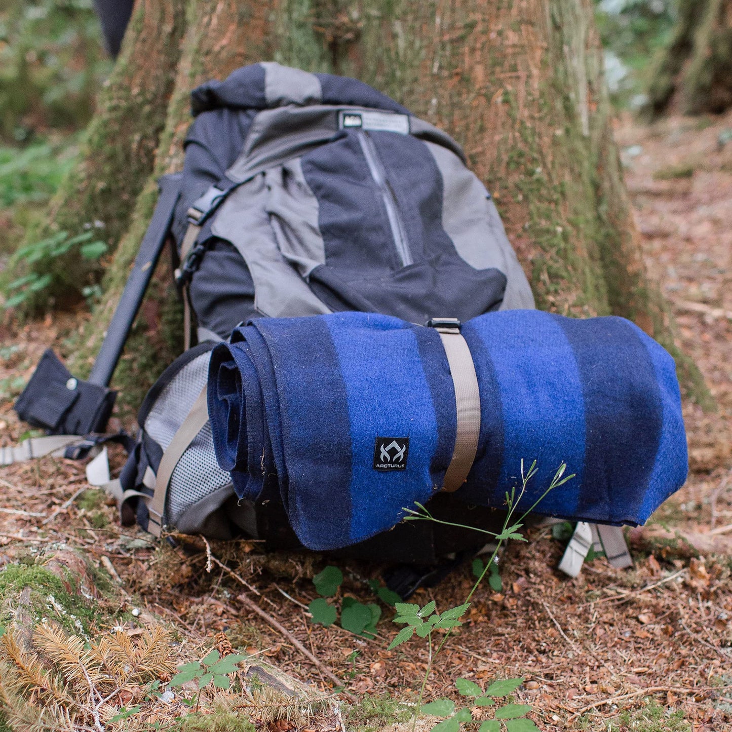 Arcturus Blue Buffalo Wool Blanket and Carry Straps Bundle