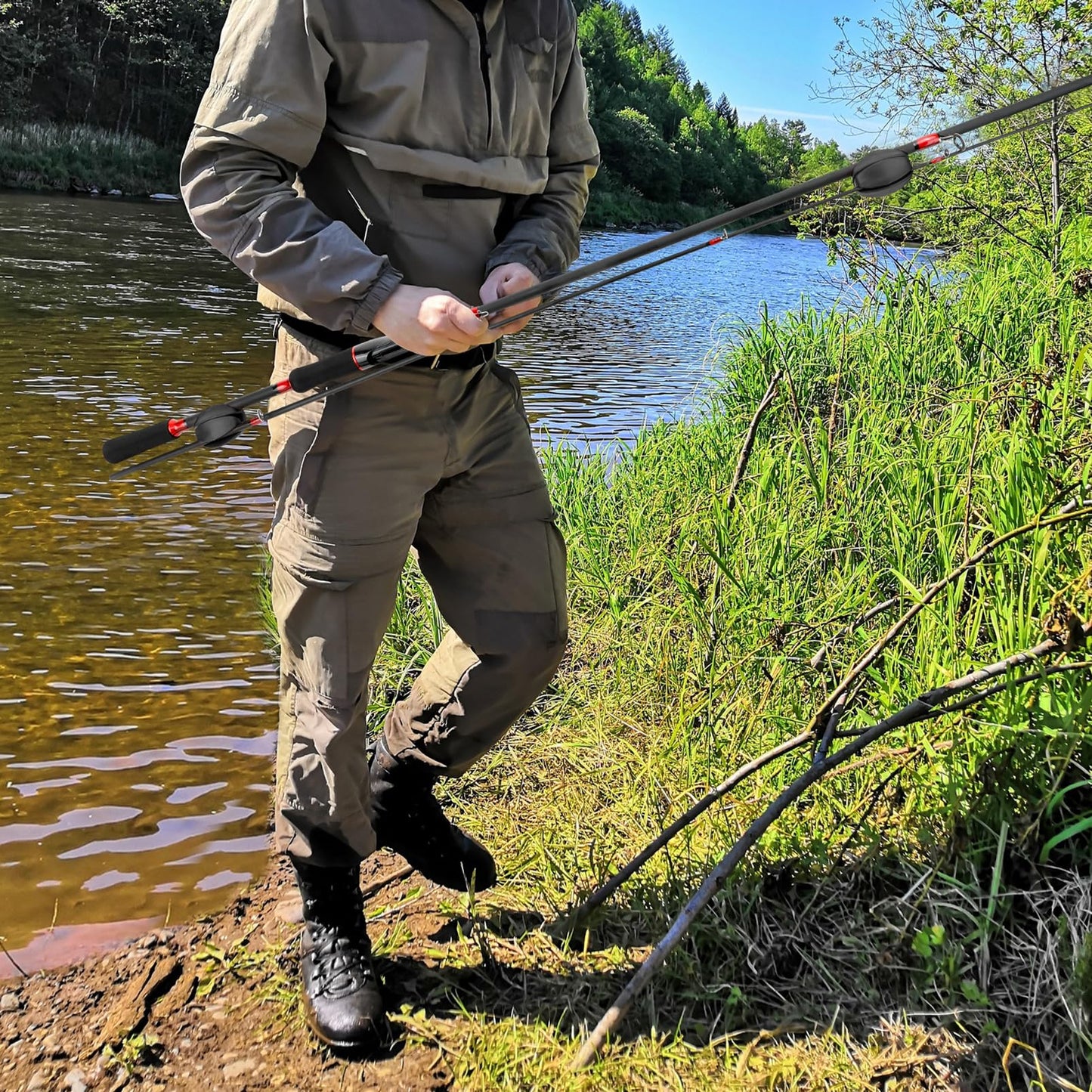 9 Pcs Fishing Rod Tip Covers Set Fishing Rod Wrap Strap Rubber Fishing Rod Fixed Ball Expandable Neoprene Fishing Pole Sleeve Cover Stretchy Fishing Straps Tackle Ties 5Hole Fishing Rod Bundler Holder