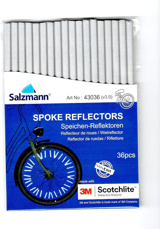 Salzmann Spoke Reflectors for Bicycles | High Visibility| Made with 3M Scotchlite | 36 Pieces