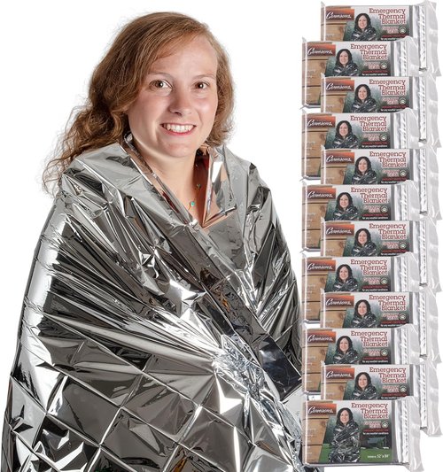 Emergency Mylar Blanket 4 Pack- 7' x 4' 1/3" Thermal Weatherproof Survival Gear- Durable Tearproof Prepper Supplies