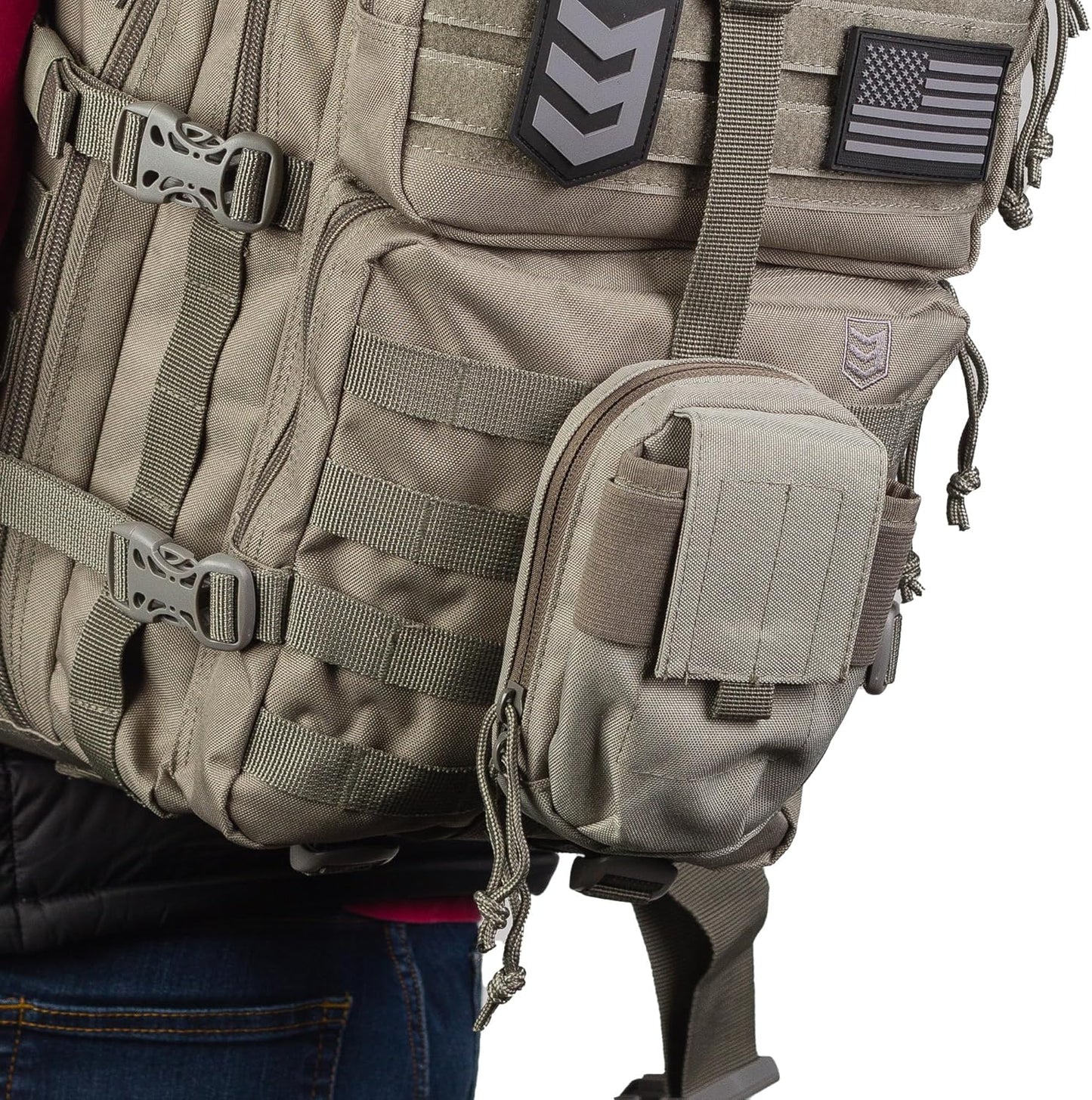 Rugged MOLLE Phone Holder Pouch - 3VGEAR Tech Accessory with 2 Micro-Fleece Pockets