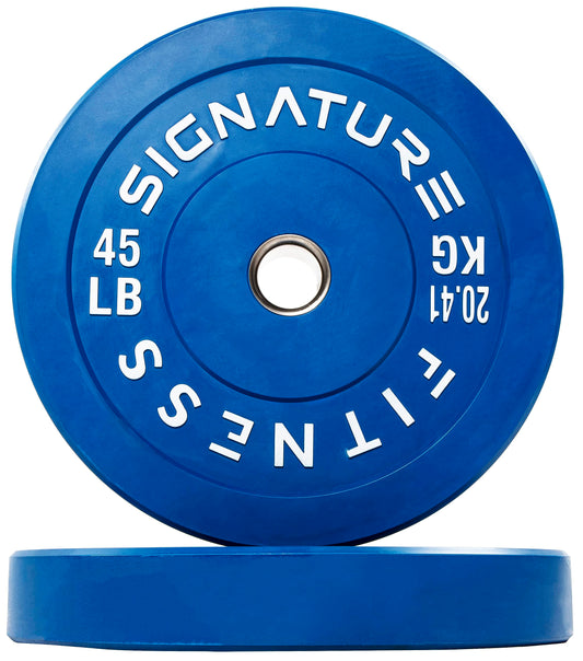 Fitvids 2" Olympic Bumper Plate Weight Plates with Steel Hub, 45LB, Pair