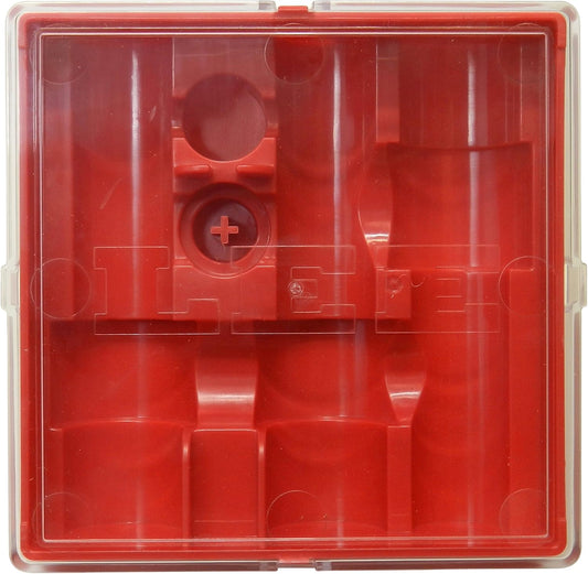LEE PRECISION 90791, 3 Die Storage Box, Red with Clear Top,Small
