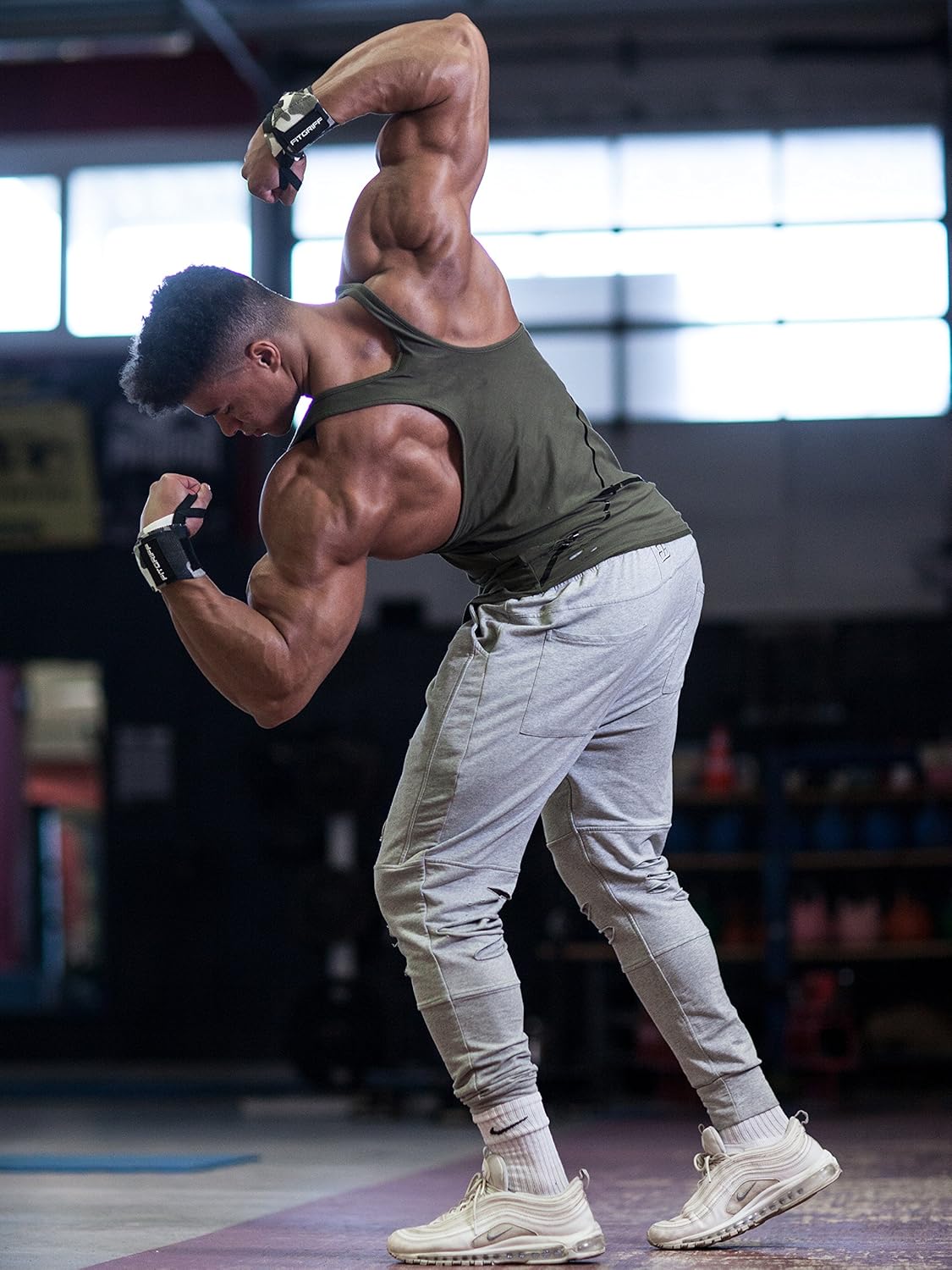 Fitgriff® Wrist Wraps for Weightlifting (18") Heavy-Duty Support for Gym, Bench Press, and Pushups (1 Pair) - for Men and Women (Black)