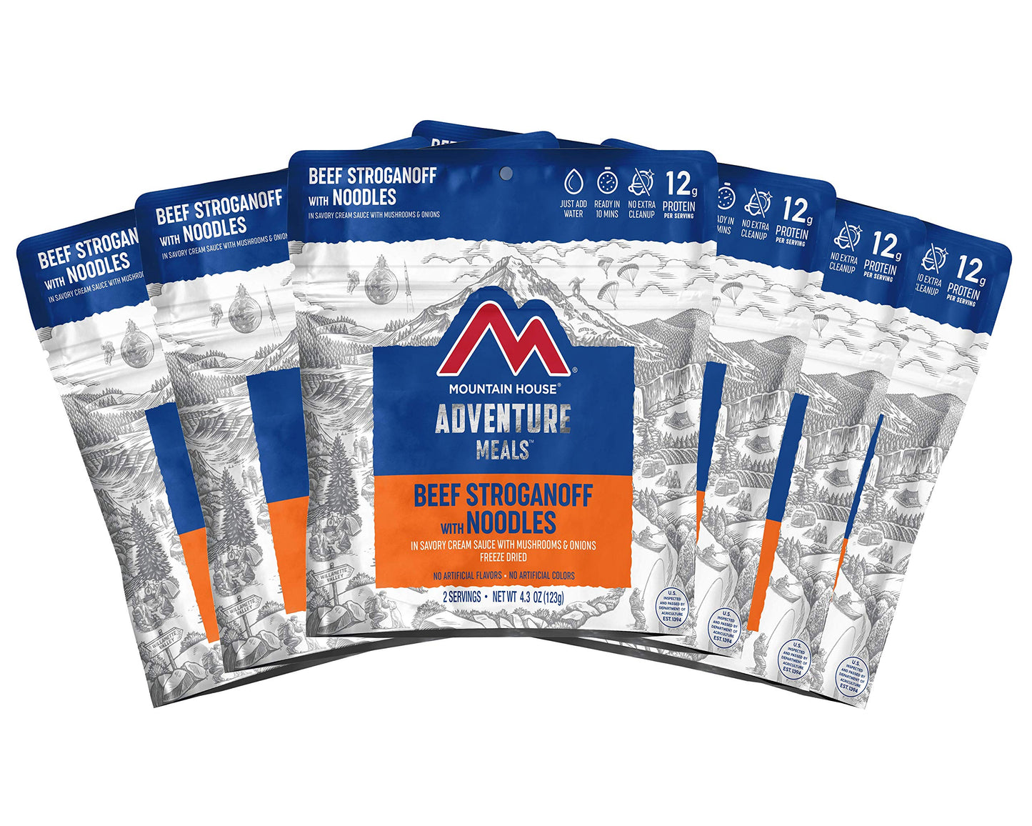 Mountain House Beef Stroganoff with Noodles (6-Pack) and Chili Mac with Beef (6-Pack) | Freeze Dried Backpacking & Camping Food