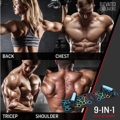 Elevated Foldable Push Up Board for Men & Women– Portable 9 in 1 Multi-Functional Push Ups Bars Push Up Handles for Floor for Men, Home Workout Equipment for at Home Exercise- Fitness Accessories