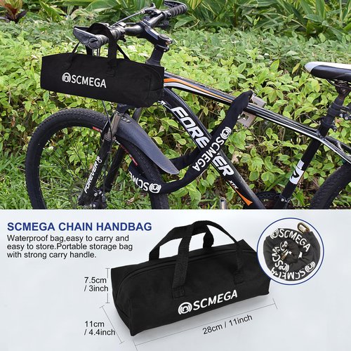 SCMEGA Heavy Duty Security Chain 4ft x 5/16"(8mm) Hardened Alloy Steel Gate Chain,Uncuttable Bike Chain,Thick Square Chain for Anti Theft,Motorcycles,Bicycles,Industrial Property,Valuable Possessions