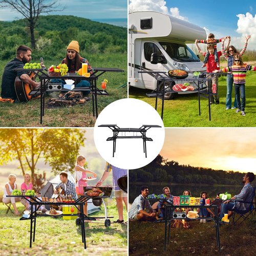 Nice C Camping Table, Folding Table, Grill Table, Folding Camping Table, Outdoor Table, Camping Tables+Camping Table, Folding Table, Grill Table, Folding Camping Table with 4 Side Tables