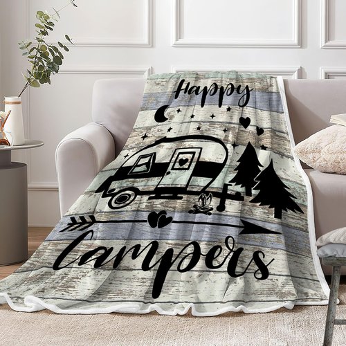 Bcsewcg Travel Throw Blanket,Outdoor Throw Blanket, Camping Blanket for Women Men Kids Adults, Blankets Gift for Camping Lovers, Camping Decor for Bedding RV Campsite Hiking, 60X80