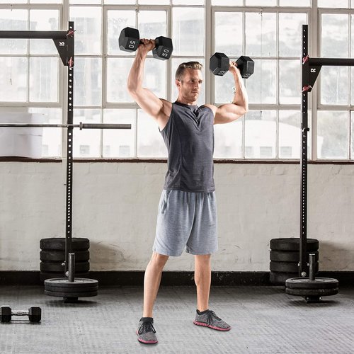Hex Dumbbell Set - Black Cast Iron, 5-120 LBs, Available in Single or Pair