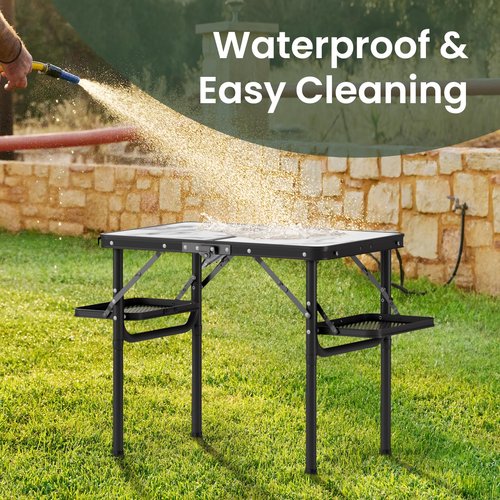 Titanker Folding Camping Table Small 2ft, Small Camp Table Portable with 50% Extra Space, Folding Picnic Table, Portable Beach Tables, Car Camping Essentials, Aluminum Light Solid