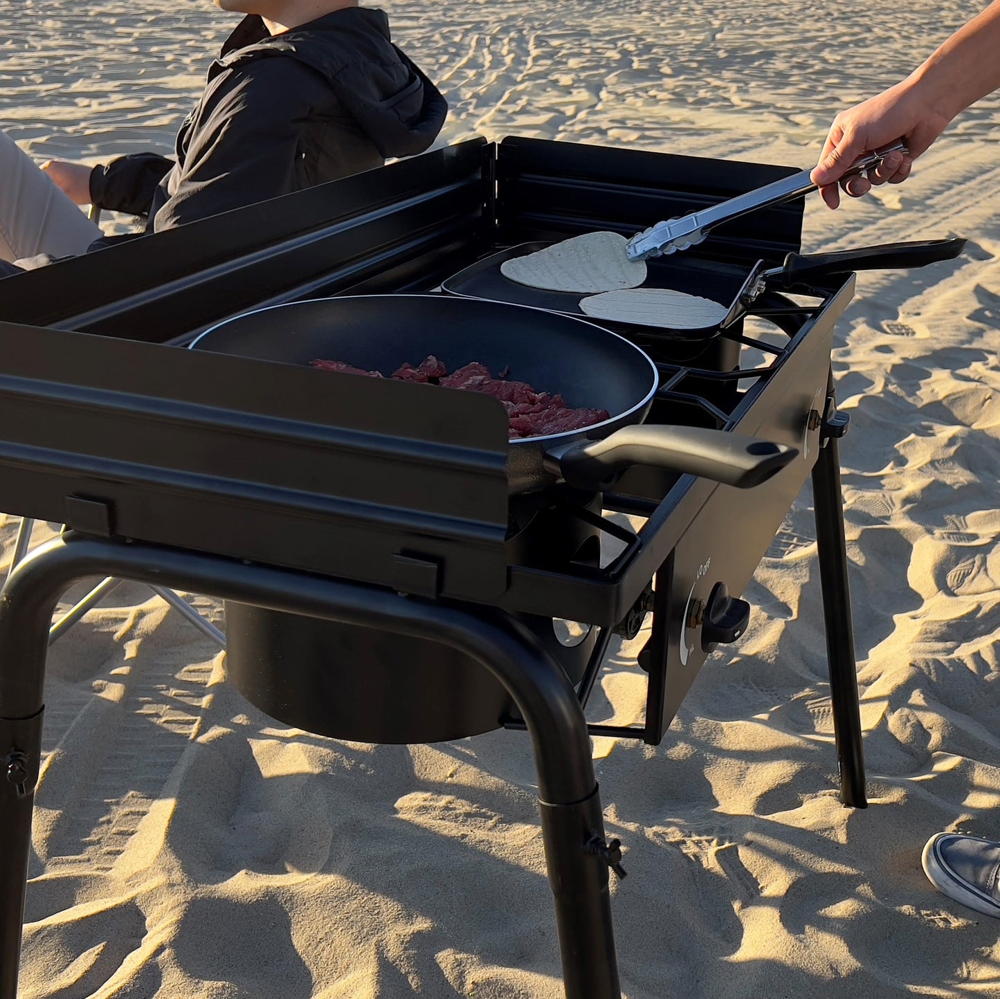 Flame King 200,000 BTU Propane Burner Gas Stove Heavy Duty Turkey Fryer/Camp Cooker, Portable with Stand Great for Outdoor Cooking, Home Brewing & Canning