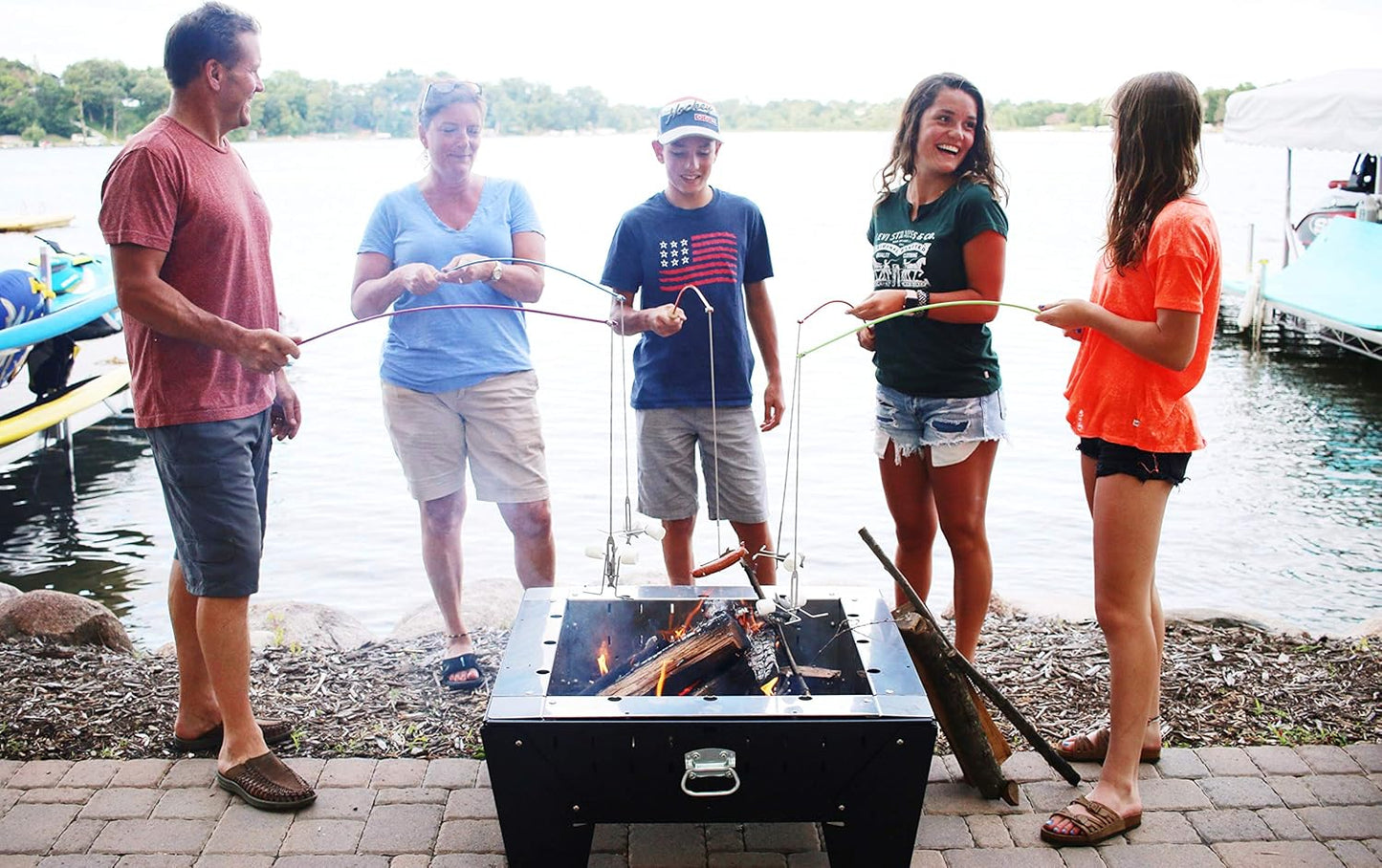 Fishing Pole Campfire Roasters Bundle Packs Campfire Roasting Sticks Outdoor Firepit Tools