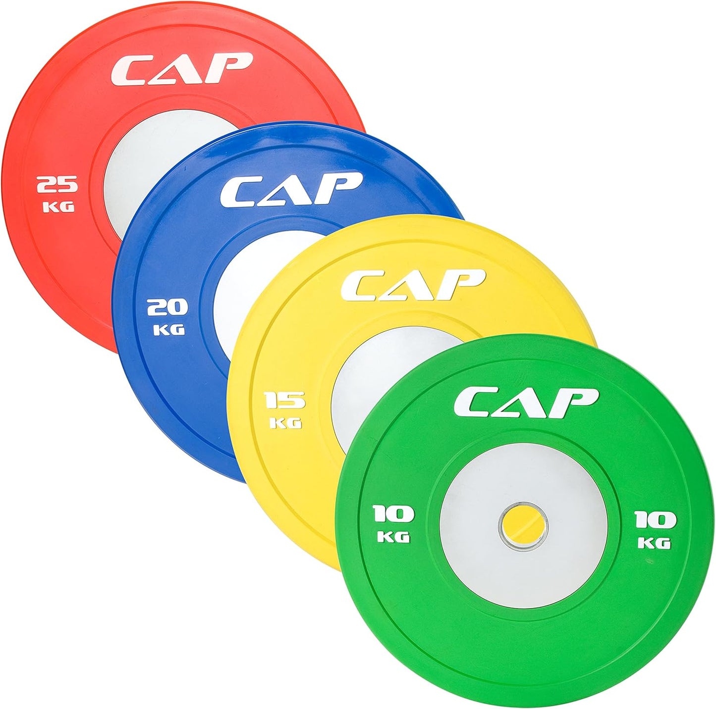 CAP Barbell Olympic Competition Rubber Bumper Plate with Steel Hub (Single), Compatible with 2-Inch Bars