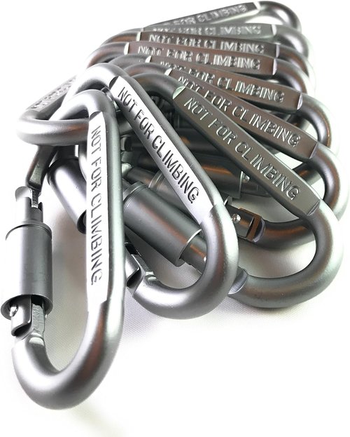 Locking Carabiner Clip, Spring loaded Aluminum D Ring, for Outdoor camping, organizing, keychain, Gate lock