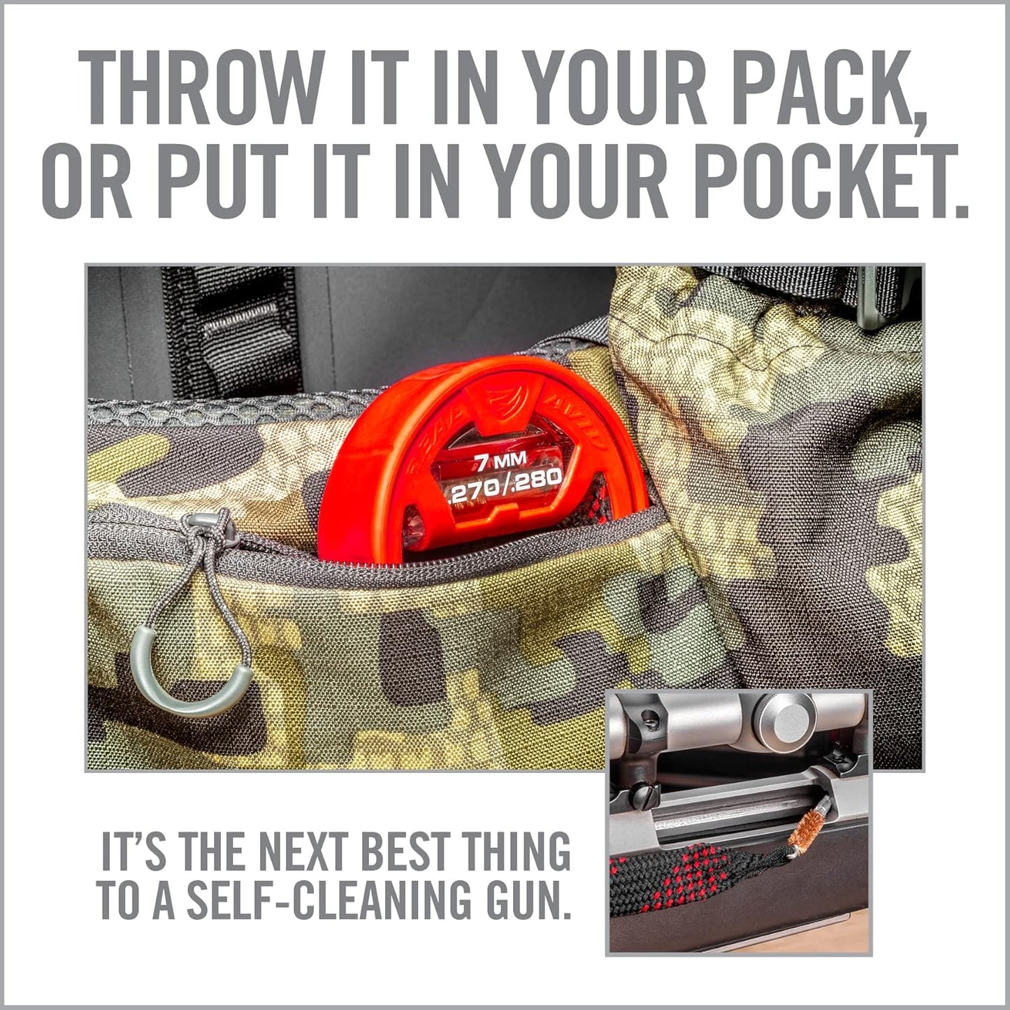 Real Avid Bore Boss Gun Cleaning System - Rapid Pull Through Barrel & Bore Cleaning Cable with Integrated Brush & Mop - Choose Style Below