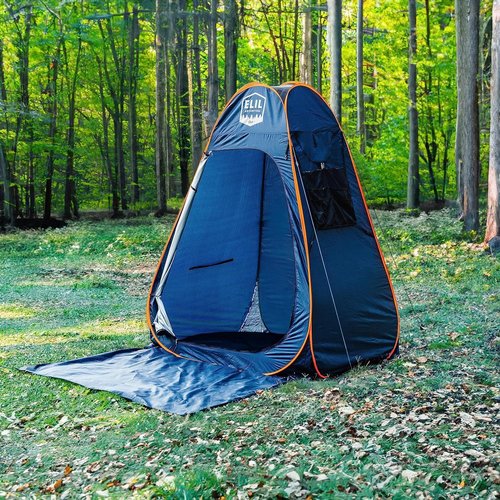 Camping Shower Tent with LED Sensor Light 6.23 ft Large Outdoor Shower Enclosure Easy Pop Up Privacy Tent for Beach Portable Shower Tents