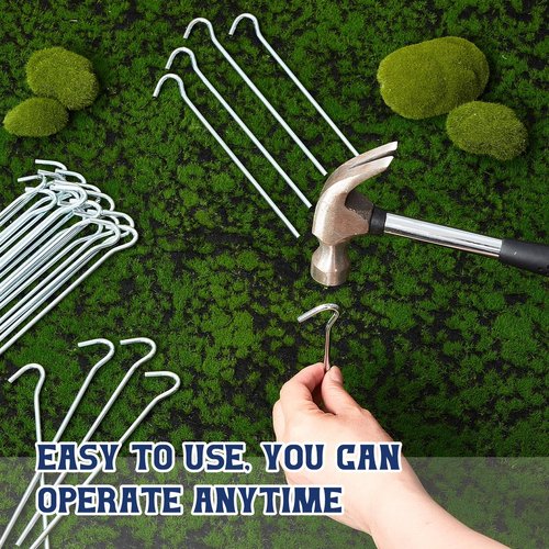 Blulu 100 Pcs Metal Tent Stakes Heavy Duty 7" Galvanized Stakes Metal Ground Tent Pegs Nail Spike Garden Stakes for Garden Fence Edging Tarp Canopy Outdoor Christmas Decorations