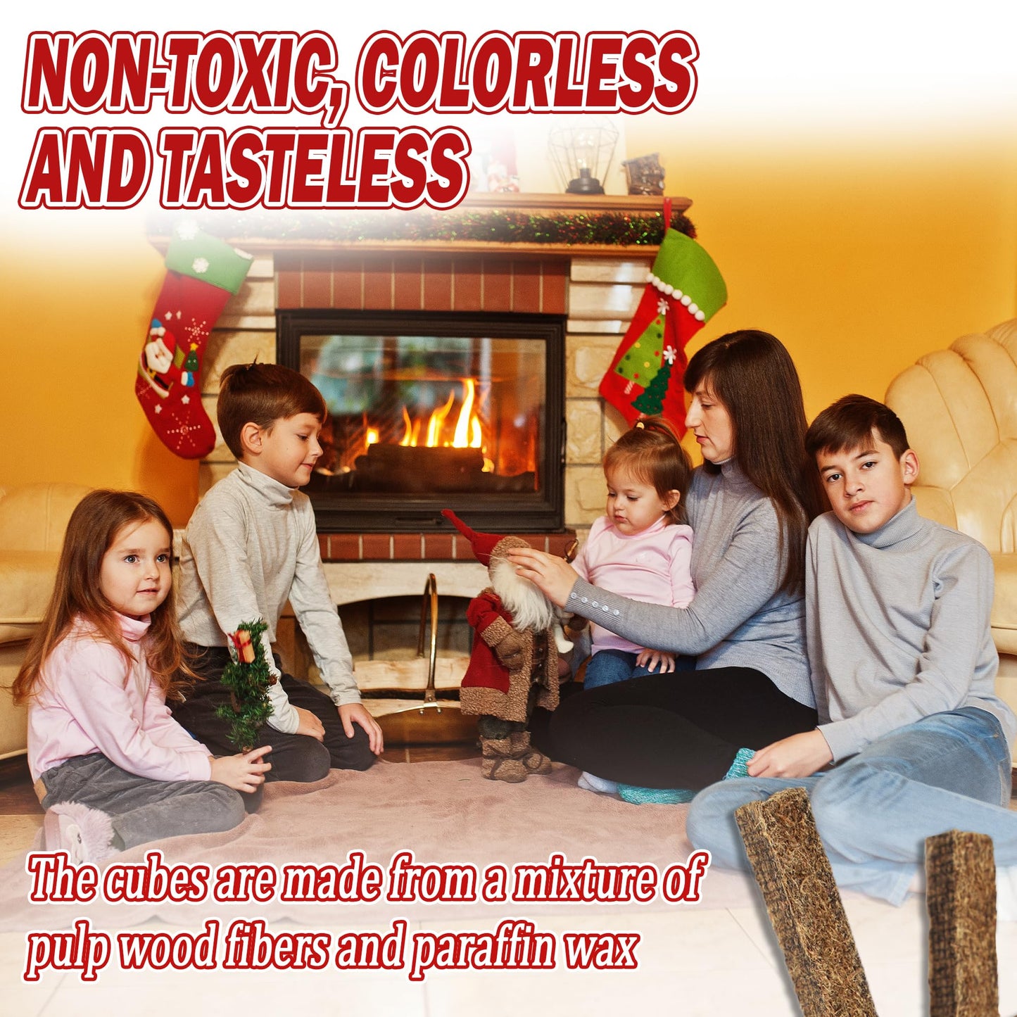 HZCGJMY 60Pcs Fire Starters Sticks Waterproof Firestarters for Outdoor Fire Pit Camping Fire Starter Charcoal Starters for Wood Stove, BBQ Grills, Bonfires, Easy to Light