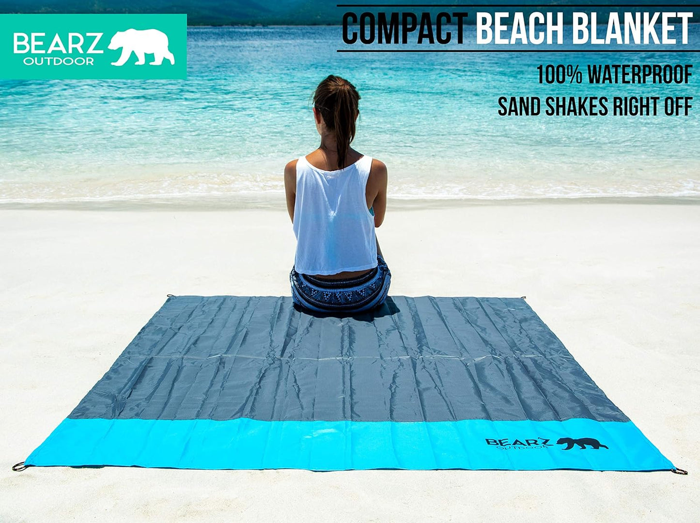 Pocket Blanket - Beach Blanket Waterproof Sandproof, Picnic Blankets Waterproof Foldable, Lightweight & Compact for Hiking, Camping, Travel, Festival Accessories