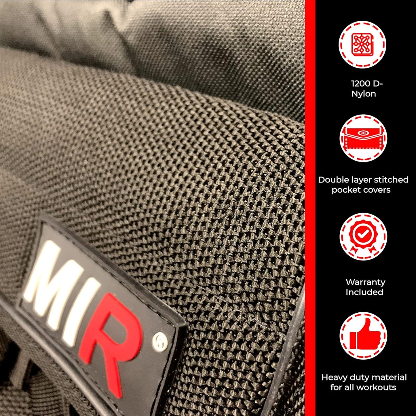 Weighted Vest for Men & Women - MiR Short Zippered 20-60lbs Iron Weight Training