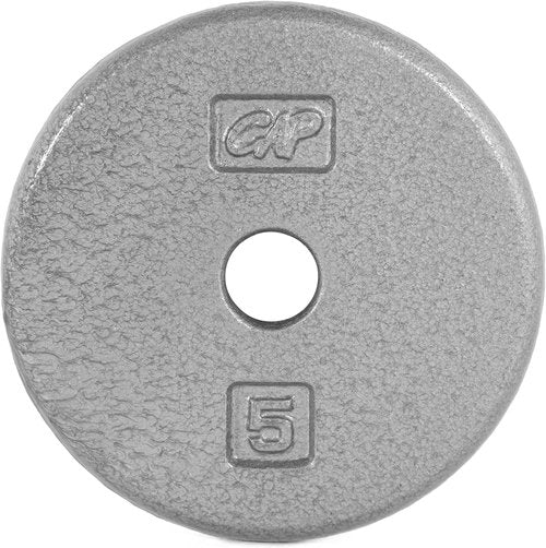 CAP Barbell Cast Iron Standard 1-Inch Weight Plates, Gray, Single, 5 Pound